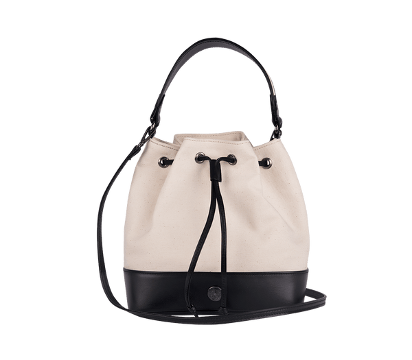 Bucket Bags Apoella Leros Canvas & Leather Mini Bucket Bag O/S / Ivory Black Apoella