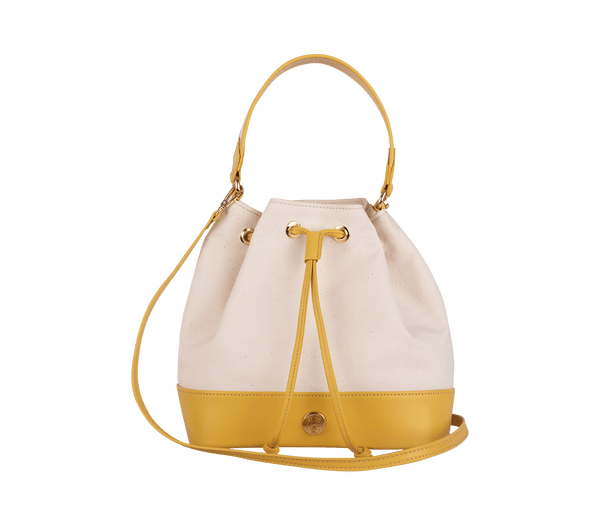 Bucket Bags Apoella Leros Canvas & Leather Mini Bucket Bag O/S / Ivory Yellow Apoella