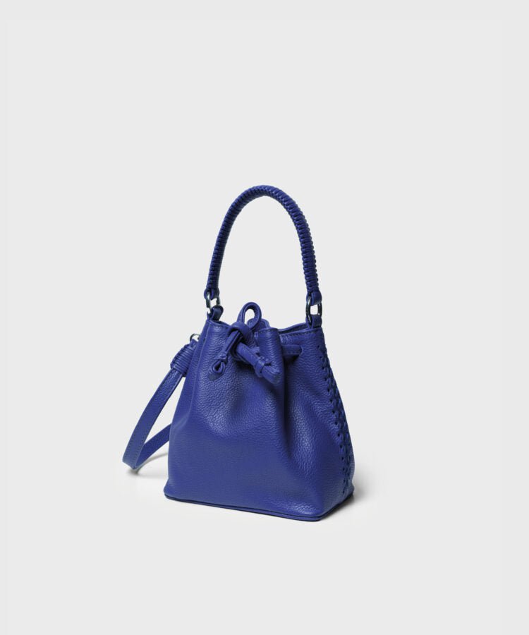 Bucket Bags Callista Crafts Micro Bucket Bag Grained Leather Violet O/S / Violet Apoella