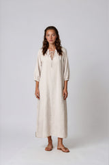 Caftans APLA Kappa Chi Wrinkle Caftan Ecru Apoella