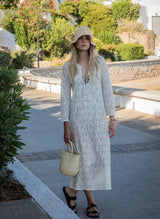 Caftans Emmanuela Swimwear Capri Lace Caftan Ivory Apoella