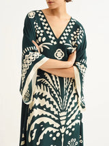 Caftans Eres Holi V Neck Caftan Scarabee Panama O/S / Scarabee Apoella