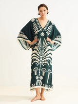 Caftans Eres Holi V Neck Caftan Scarabee Panama O/S / Scarabee Apoella