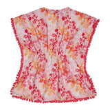 Caftans Marie Raxevsky Sleeveless Pom Pom Caftan Botanical Pink Apoella