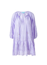 Caftans Melissa Odabash Ashley Embroidered Short Dress Lavender Apoella