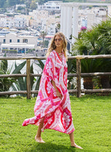 Caftans Melissa Odabash Carlotta Lace Up Caftan Ornate O/S / Ornate Apoella