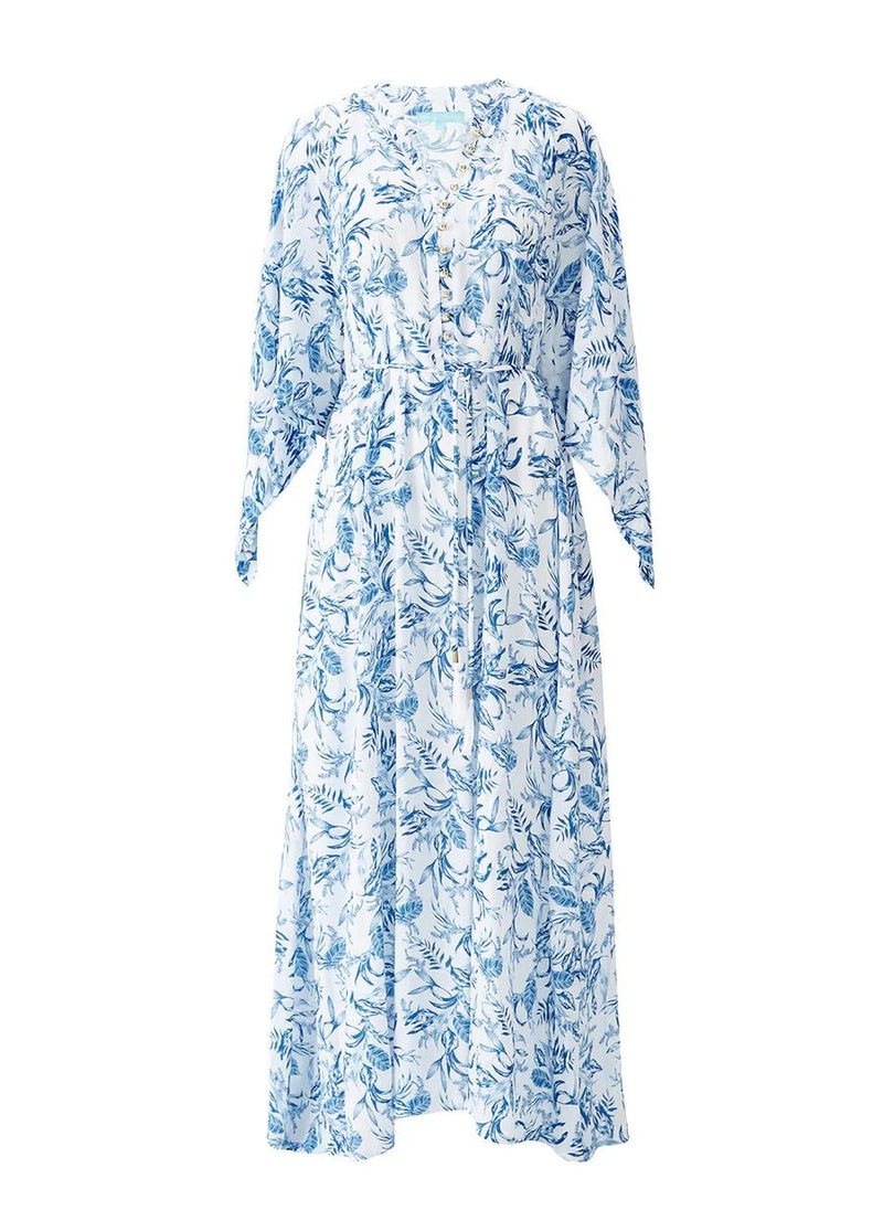 Caftans Melissa Odabash Edith Belted Caftan Blue Leaf Apoella