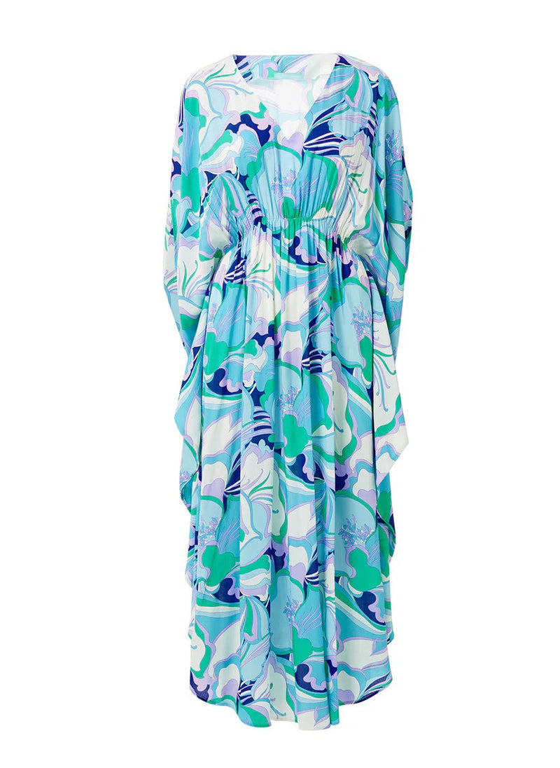 Caftans Melissa Odabash Frederica V Neck Maxi Caftan Bloom O/S / Bloom Apoella