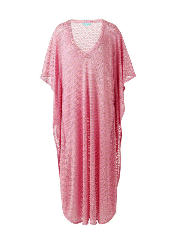 Caftans Melissa Odabash June V Neck Knit Maxi Caftan Pink O/S / Pink Apoella