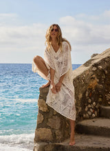 Caftans Melissa Odabash Yasin Lace Caftan White O/S / White Apoella