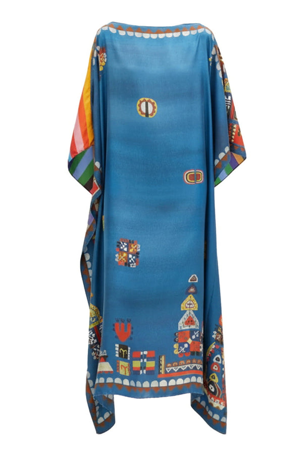 Caftans RIANNA + NINA Tependris Kaftan Futuristic Naftis Olympic Blue/Futuristic Black O/S / Olympic Blue Apoella