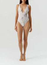 Carribbean V Neck One Piece Lizard