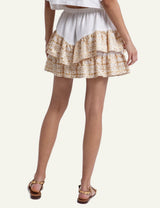 - Classic Triangle Ruffle Skirt White/Gold Apoella