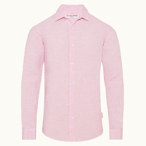 Clothing Orlebar Brown Giles Linen Cls II Shirt Pale Pink White / M Apoella