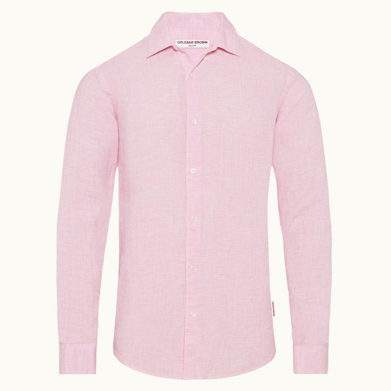 Clothing Orlebar Brown Giles Linen Cls II Shirt Pale Pink White / M Apoella