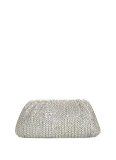 Clutch APOELLA Anafi Raffia Straw Clutch Silver O/S Apoella