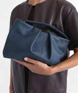 Clutch Callista Crafts Maxi Pleated Clutch Smooth Leather Blue O/S Apoella