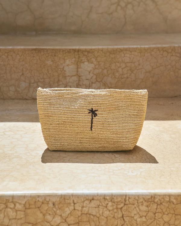 Clutch Manebi Tender 2 Raffia Tote Palm Natural O/S Apoella