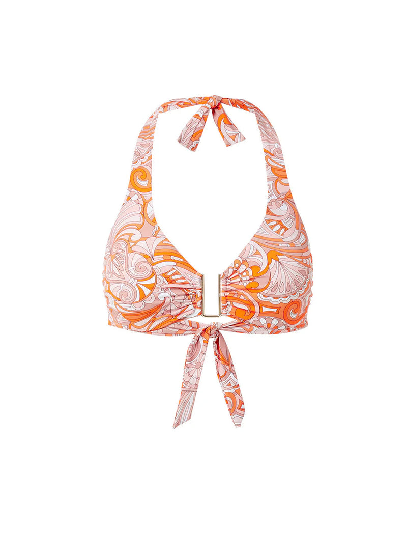 Colombia Halterneck U Ring Bikini Top Mirage Orange