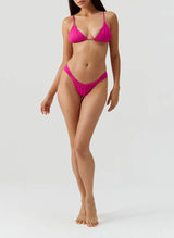 Corvo Ruched Triangle Bikini Top Raspberry