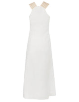 Dresses Ancient Kallos Ariadni Cord Embroidered Linen Midi Dress Off White S / White Apoella