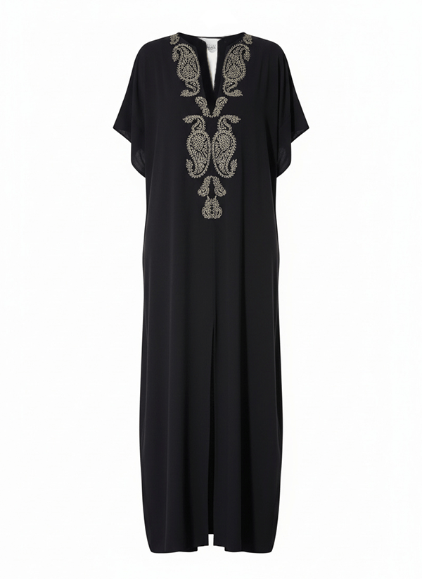 Dresses Ancient Kallos Lahour Embroidered Caftan Navy Blue S/M / Navy Blue Apoella