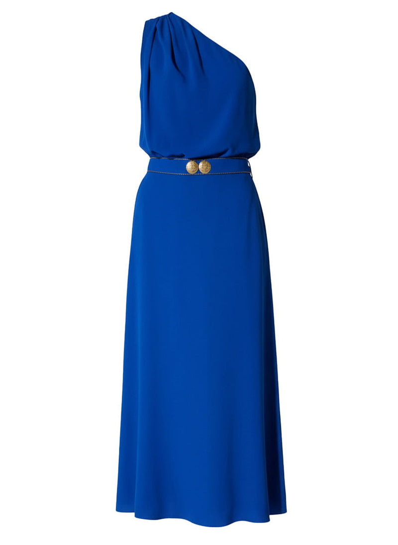 blue dress for baby girl Grecian Blue V Neck Chiffon Bridesmaid Dress BM225 – JoJo Bridal Shop