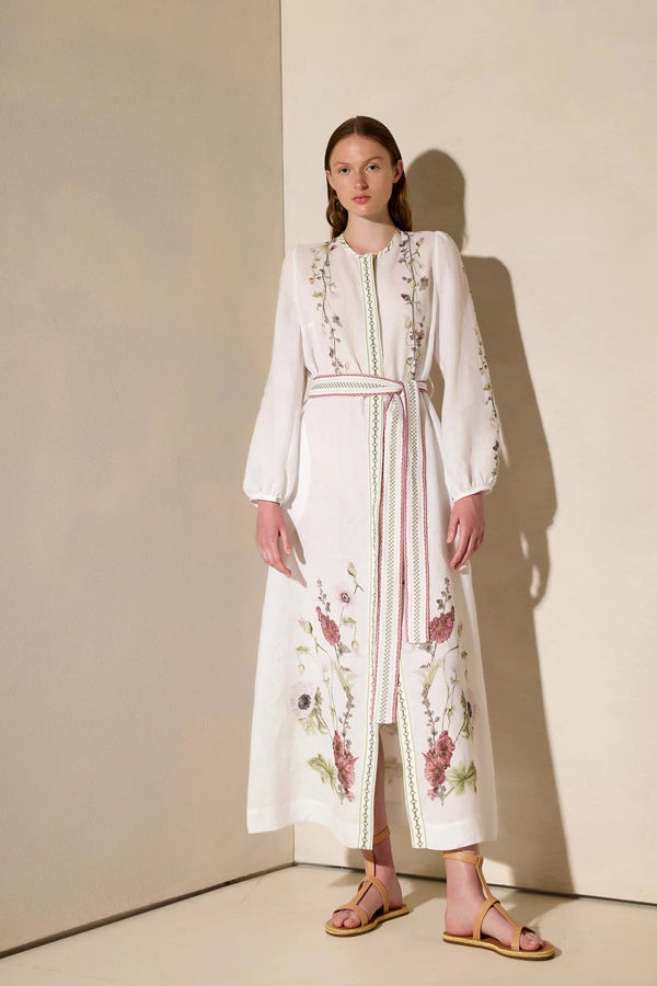 Dresses Ancient Kallos Wild Flowers Long Shirtdress Shirtdress Off White Apoella