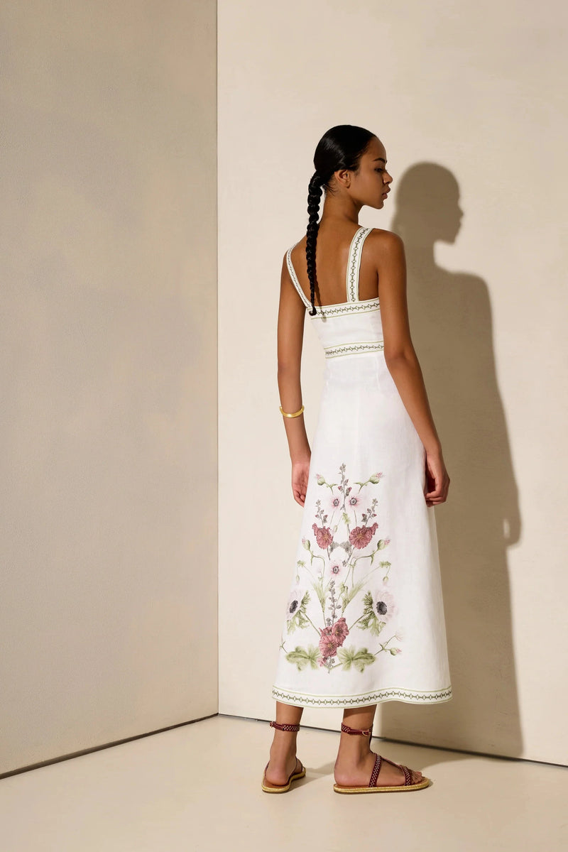 Dresses Ancient Kallos Wild Flowers Long Sundress Dress Off White Apoella