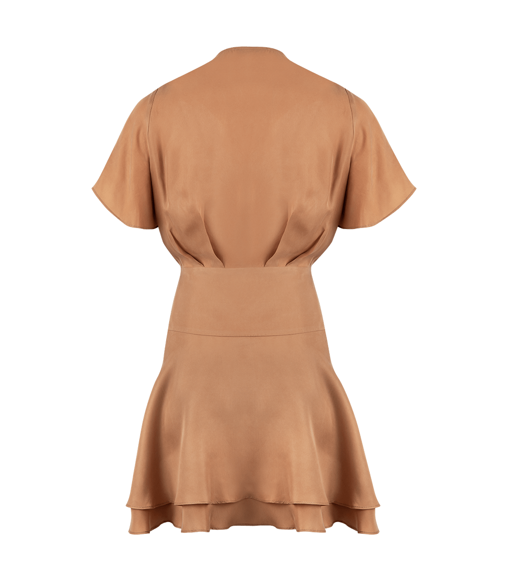 Amanda Short Wrap Dress Nude | Apoella – APOELLA