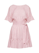 Dresses Apoella Amaryllis Linen Ruffle Mini Dress Pink Apoella