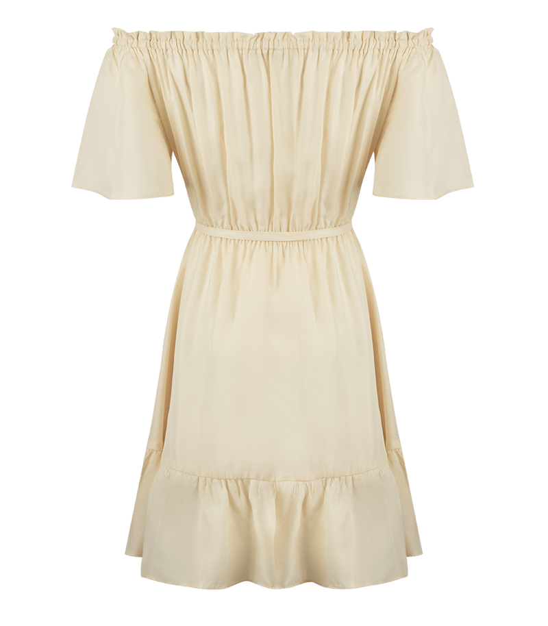 Dresses Apoella Aphrodite Off Shoulder Puff Sleeve Short Dress Cream Apoella