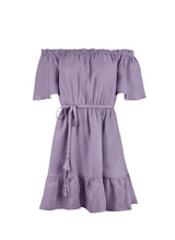 Dresses Apoella Aphrodite Off Shoulder Puff Sleeve Short Dress Lavender Apoella