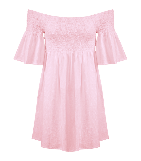 Dresses Apoella Arianna Smocked Bell Sleeve Mini Dress S/M / Pink Apoella