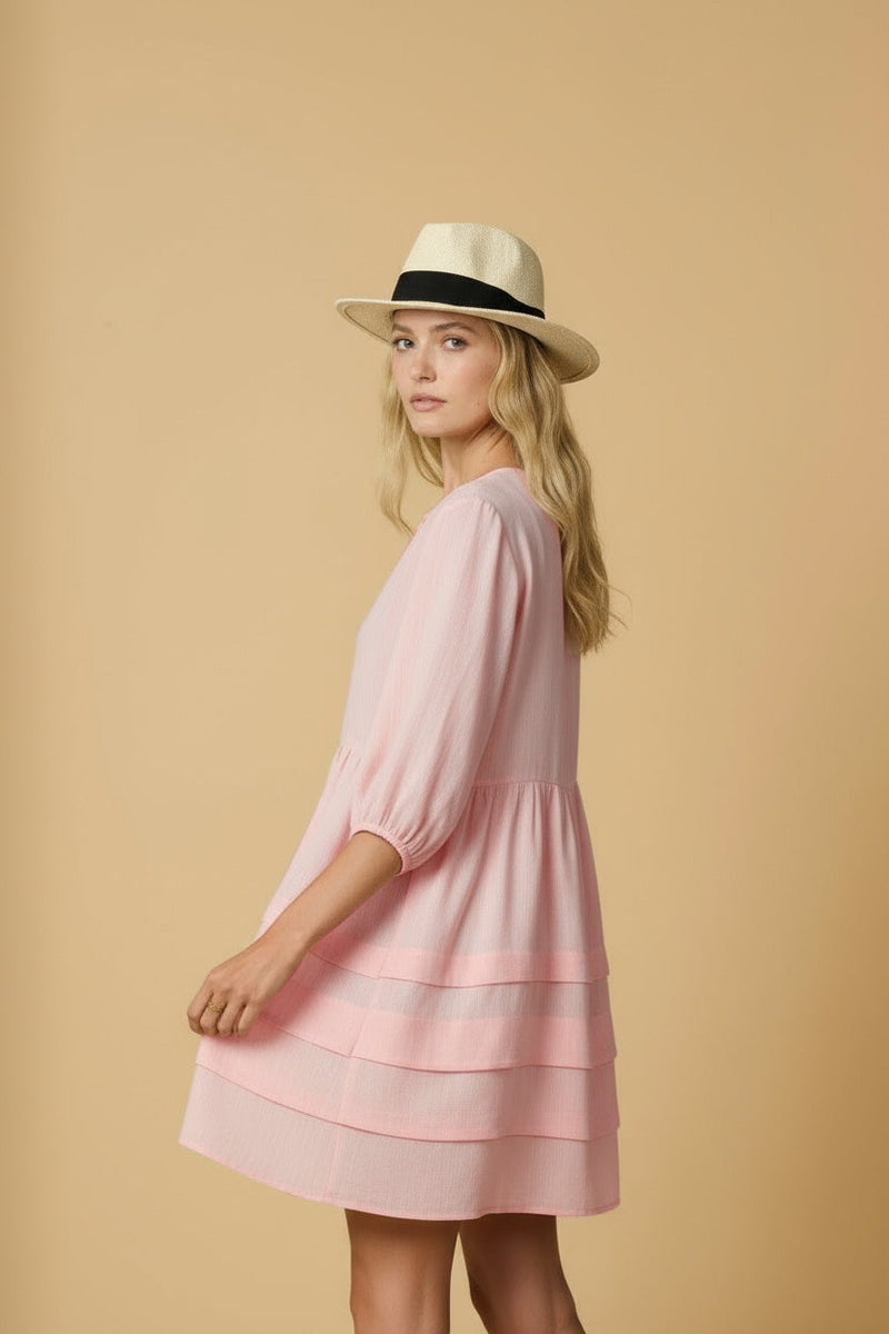 Dresses Apoella Cara Linen Mini Dress O/S / Pink Apoella