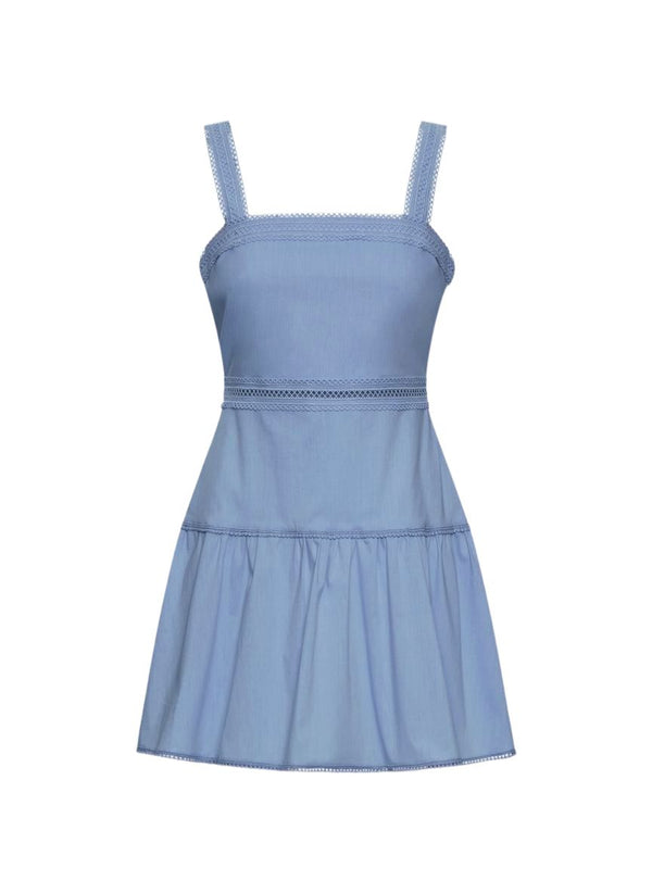 Christina Poplin Strap Short Dress Sky APOELLA Christina Poplin Strap Short Dress Sky APOELLA
