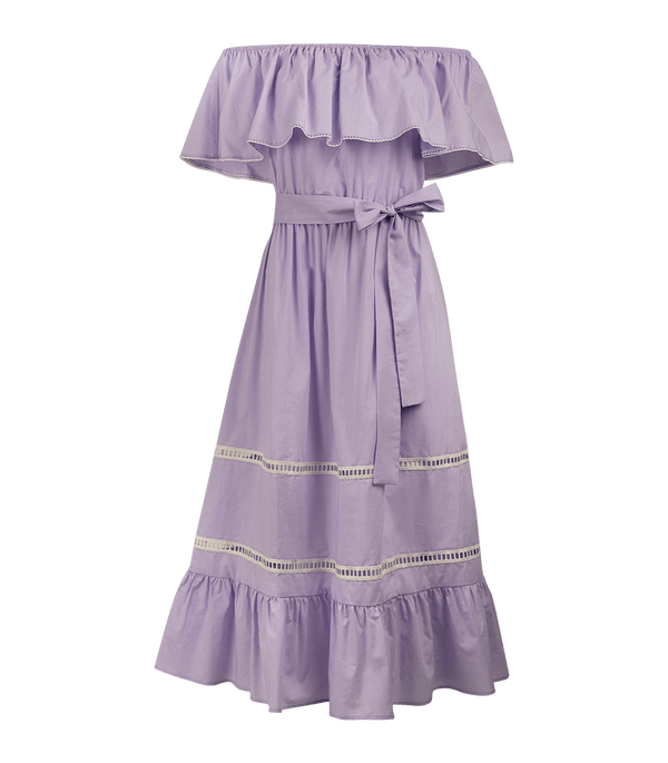 Dresses Apoella Chrysanthi Poplin Off Shoulder Long Dress S/M / Lavender Apoella