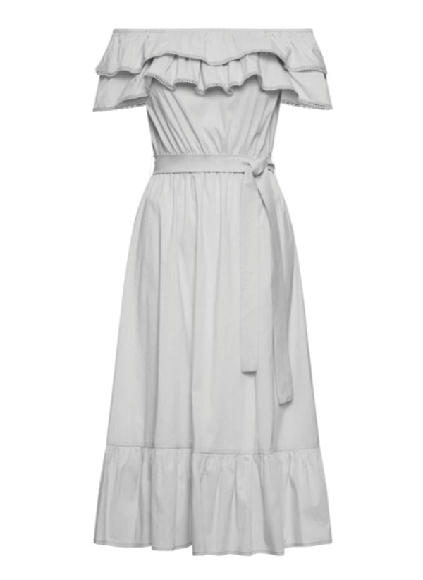 off the shoulder poplin dress Chryssiana Poplin Off Shoulder Long Dress White – APOELLA