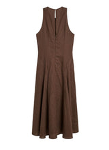 Dresses APOELLA Evelina Godet Linen Dress Espresso Apoella
