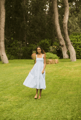 Dresses Apoella Helen Smocked Midi Dress Sky Apoella