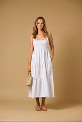 Dresses Apoella Helen Smocked Midi Dress White Apoella