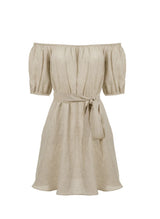 Dresses Apoella Leto Linen Puff Sleeve Short Dress Beige Apoella