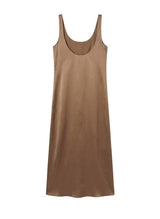 Dresses APOELLA Sara Round Neck Long Dress Bronze Apoella