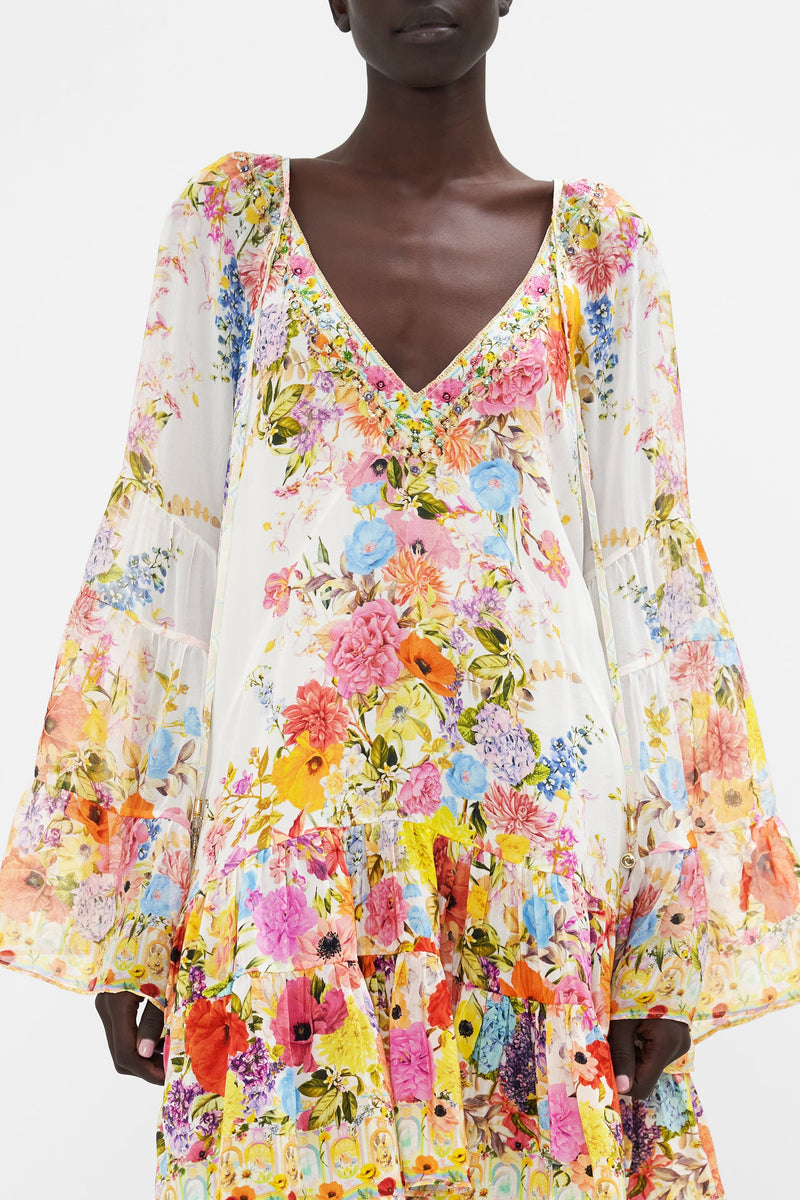 Dresses Camilla A Line Gathered Panel Short Dress Sunlight Symphony Color / S Apoella