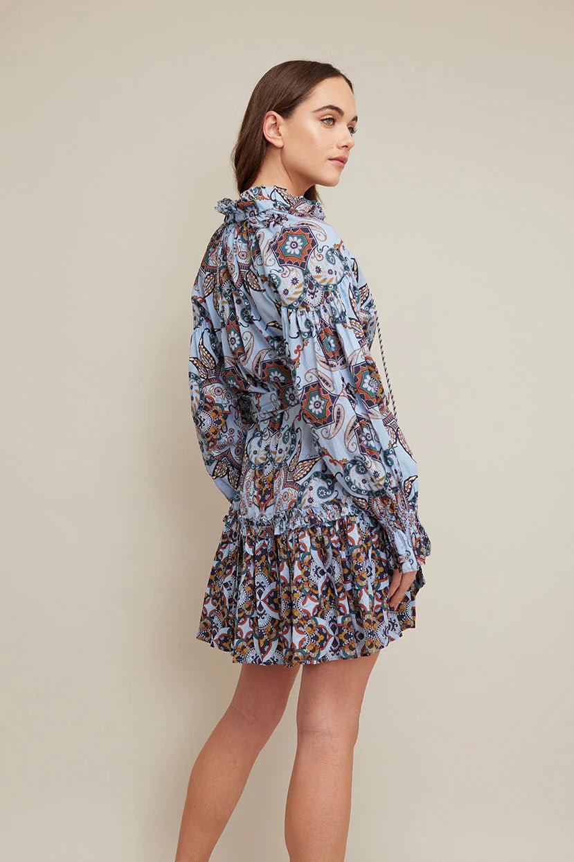 princess polly baby blue dress Rosewater House Sara Blue Paisley Tie Shoulder Maxi Dress main image 0