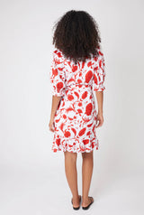 Dresses Heidi Klein Evia Mini Wrap Dress Beachwear Floral White/Red Apoella