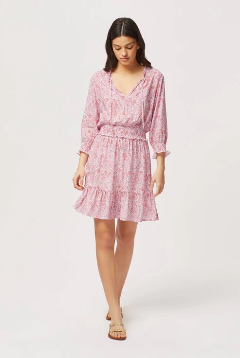 Muskmelon Raglan Sleeve Mini Dress Paisley Orange APOELLA Muskmelon Raglan Sleeve Mini Dress Paisley Orange APOELLA