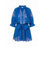Dresses Juliet Dunn Blouson Dress W.Floral Embroidery Royal Blue/Candy 2 / Blue Apoella