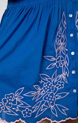 Dresses Juliet Dunn Blouson Dress W.Floral Embroidery Royal Blue/Candy 2 / Blue Apoella