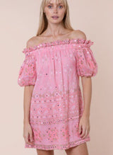Dresses Juliet Dunn Off Shoulder Mini Dress In Mosaic Print With Mirror Candy Apoella